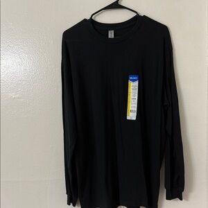 NEW! Gildan Heavy Cotton Classic Black Long Sleeve Tee - Large